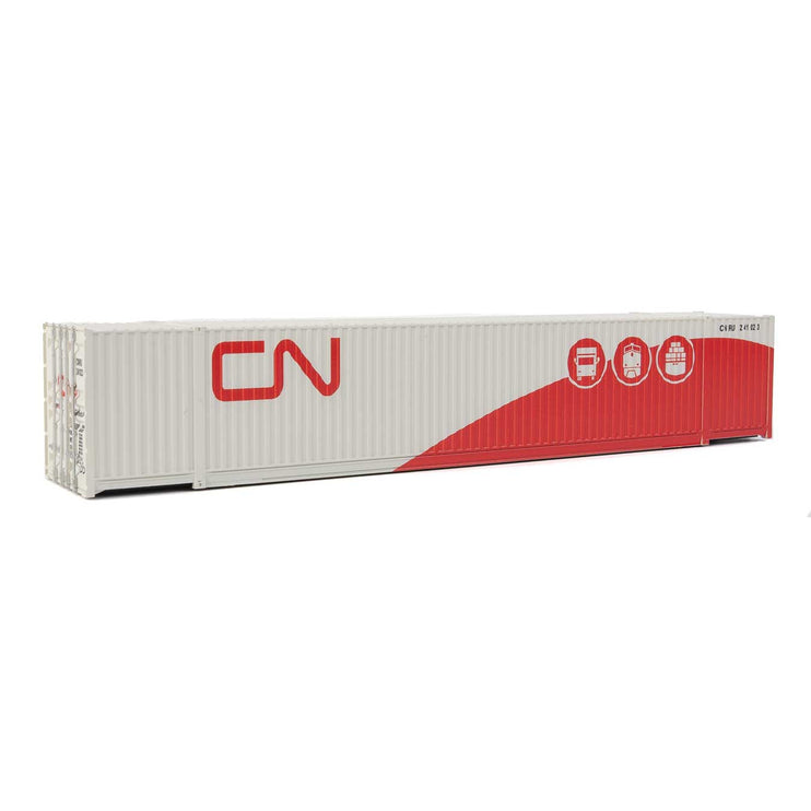 Walthers 53' Singamas Corrugated-Side Container - Assembled -- Canadian National (gray, red; Three Modes, Noodle Logo)