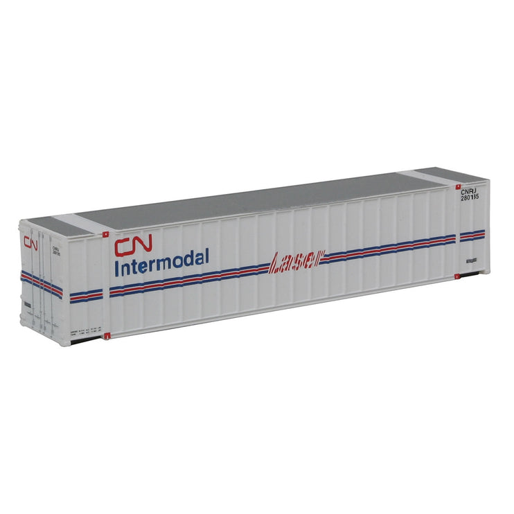 Walthers 48' Ribbed Side Container - Assembled -- Canadian National (Laser Scheme; white, blue, red)