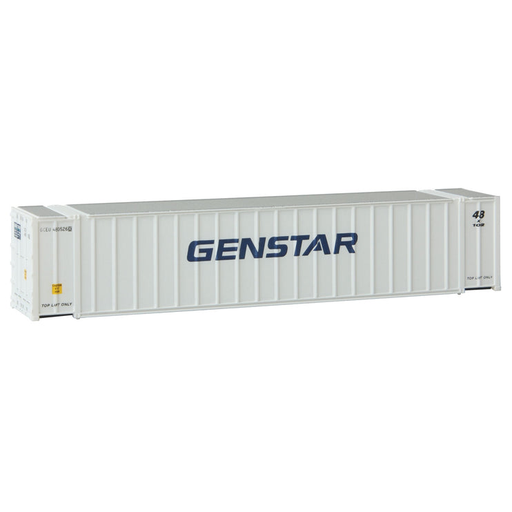 Walthers 48' Ribbed Side Container - Assembled -- Genstar (white, blue)