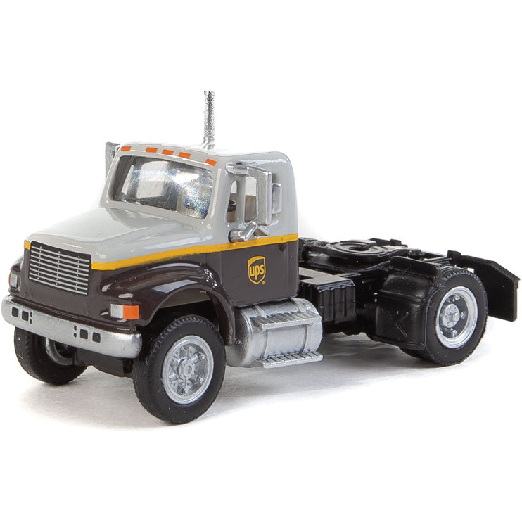 Walthers International(R) 4900 Single-Axle Semi Tractor Only - Assembled -- UPS Freight(SM) (gray, gold, brown)