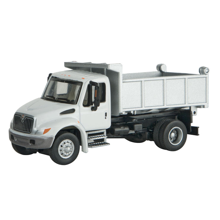 Walthers International(R) 4300 Single-Axle Dump Truck - Assembled -- White w/Railroad Maintenance-of-Way Logo Decals