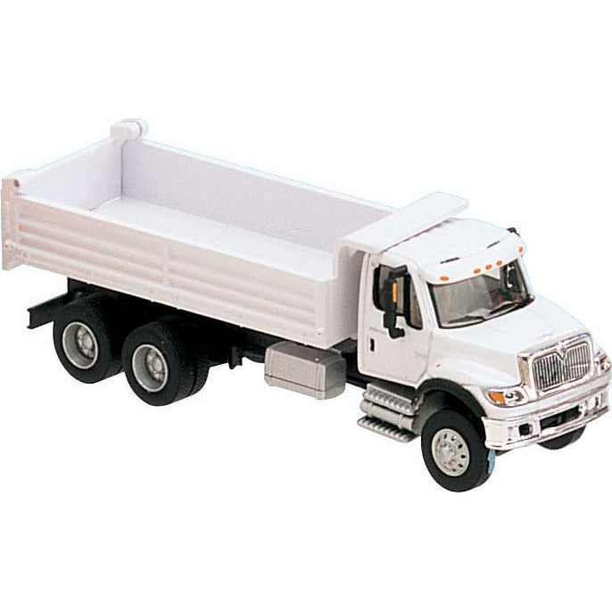 Walthers International(R) 7600 3-Axle Heavy-Duty Dump Truck - Assembled -- White, Railroad Maintenance-of-Way Logo Decals