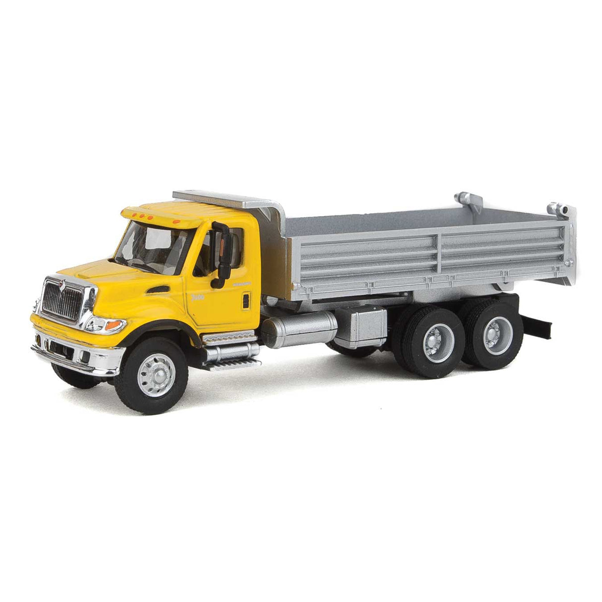 Walthers International(R) 7600 3-Axle Heavy-Duty Dump Truck - Assembled -- Yellow Cab, Silver Dump Body