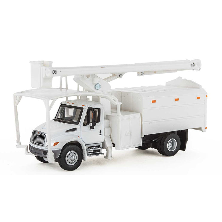 Walthers International(R) 4300 2-Axle Truck with Tree Trimmer Body - Assembled -- White Cab, Body and Boom