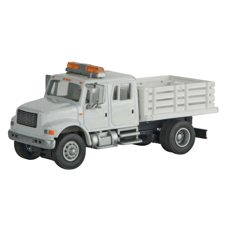 Walthers International(R) 4900 Crew-Cab Open Stake-Bed Utility Truck - Assembled -- White with Utility Company decals