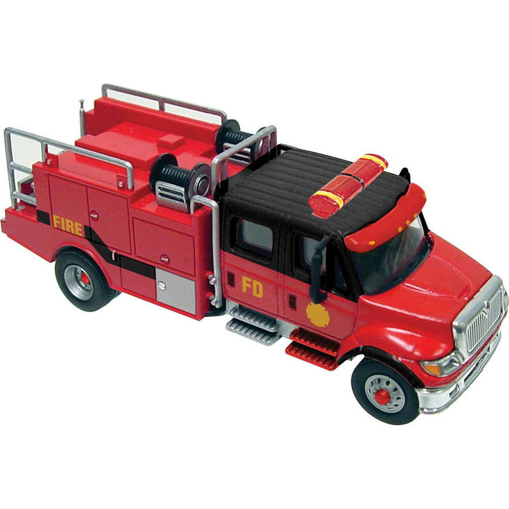 Walthers International(R) 7600 2-Axle Crew-Cab Brush Fire Truck - Assembled -- Red, Black