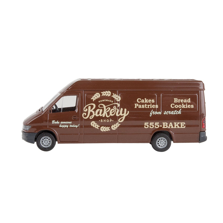 Walthers Delivery Van - Assembled -- Homemade Bakery Shop (maroon, white)