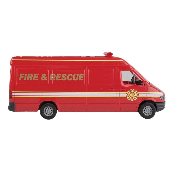 Walthers Service Van - Assembled -- Fire and Rescue (red, white, yellow)