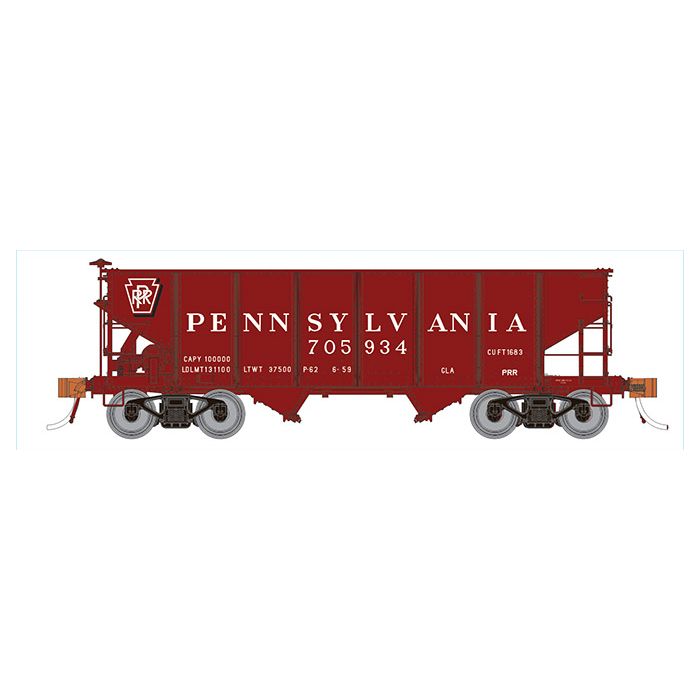 Rapido HO Scale Pennsylvania Railroad GLa 2-Bay Hopper 6 Pack #1