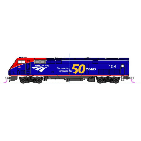 Kato HO Scale P42 Amtrak Phase Vi #108 50th Anniversary Logo With Esu LokSound Sound and DCC Decoders