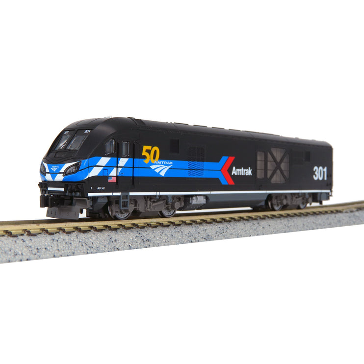 Kato N Scale ALC-42 Charger Amtrak "Day One" #301 w/ 50th Anniversary Logo w/ Digitrax DCC