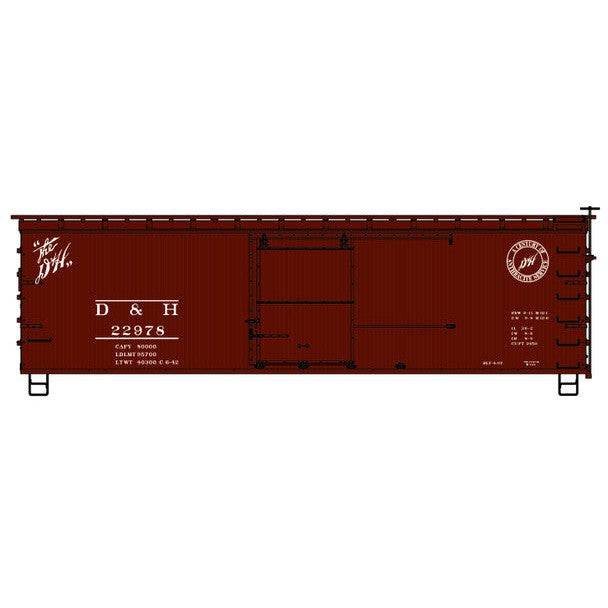 Accurail 1808 HO Scale Delaware & Hudson 36' Double Sheath Wood Boxcar