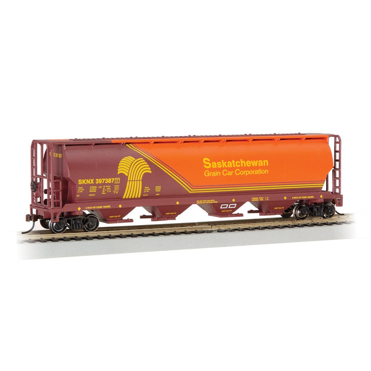 Bachmann HO 4-Bay Cyl.Hopper Saskatchewan/Wheat Herald