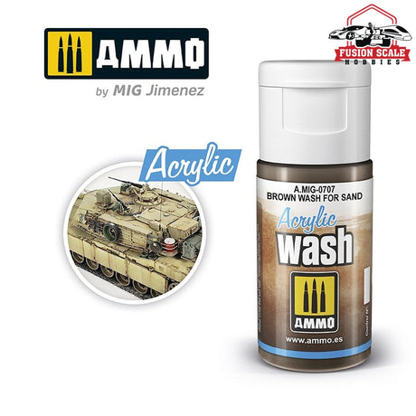 Ammo Mig Brown for Sand Acrylic Wash - Fusion Scale Hobbies