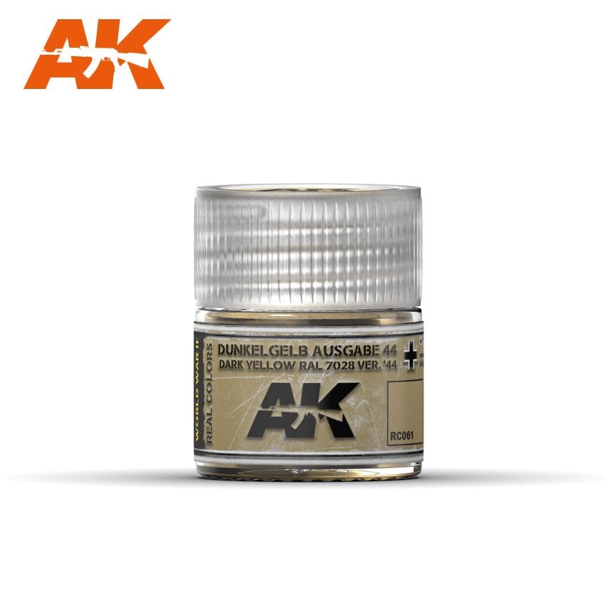 AK Interactive Real Colors Dunkelgelb Ausgabe 44 Dark Yellow RAL 7028 10ml
