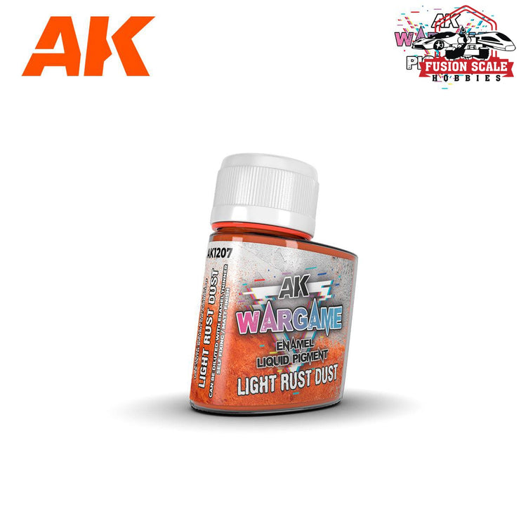 AK Interactive Wargame Enamel Liquid Pigments Light Rust Dust 35ml - Fusion Scale Hobbies