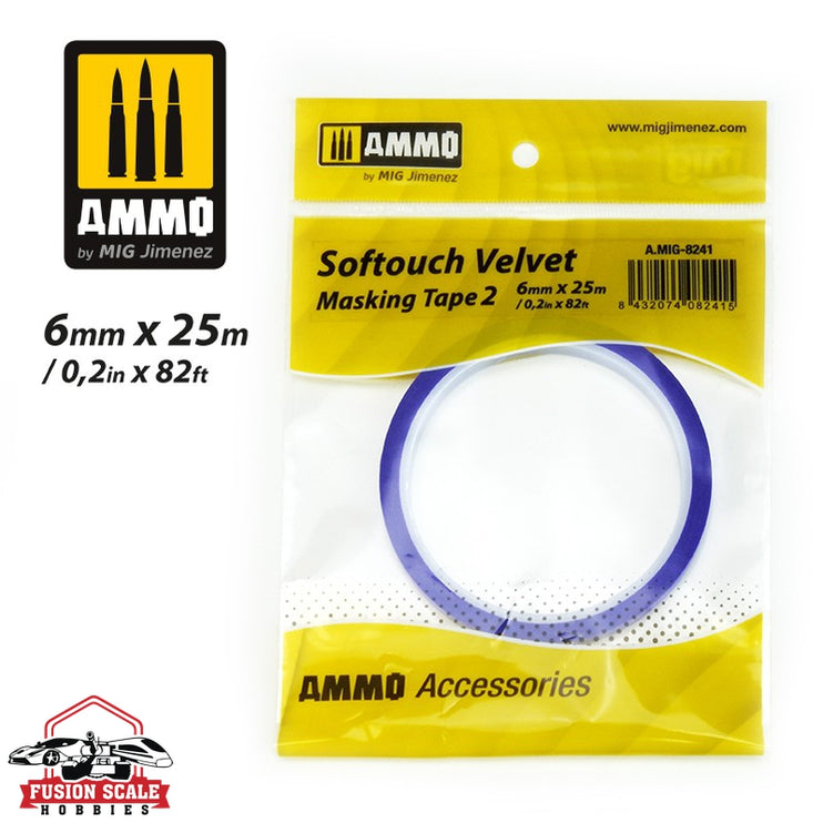 Ammo Mig Softouch Velvet Masking Tape #2 (6mm x 25m) - Fusion Scale Hobbies