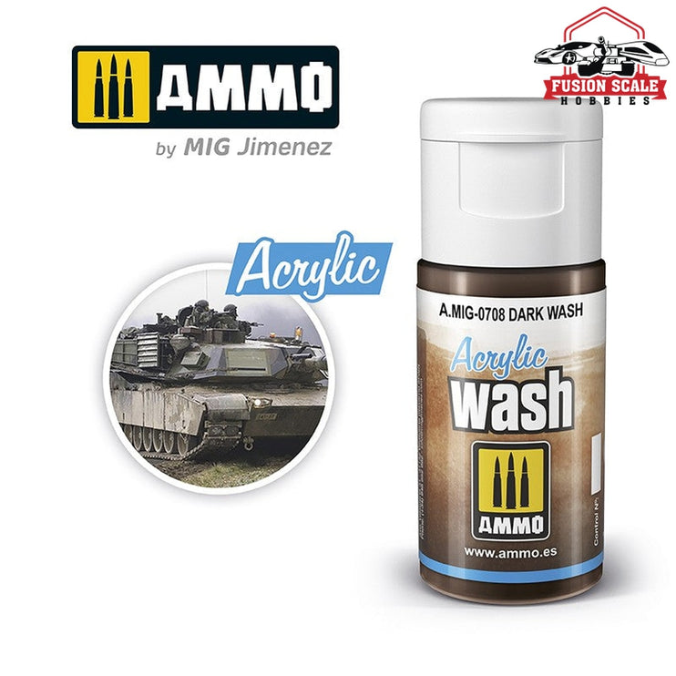 Ammo Mig Dark Acrylic Wash - Fusion Scale Hobbies