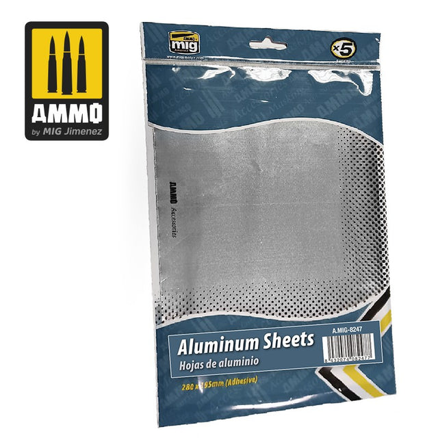 Ammo Mig Adhesive Aluminium Sheets (280x195 mm) - Fusion Scale Hobbies