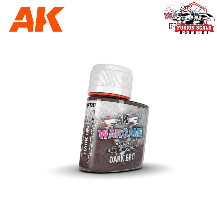 AK Interactive Wargame Enamel Liquid Pigments Dark Grit 35ml - Fusion Scale Hobbies