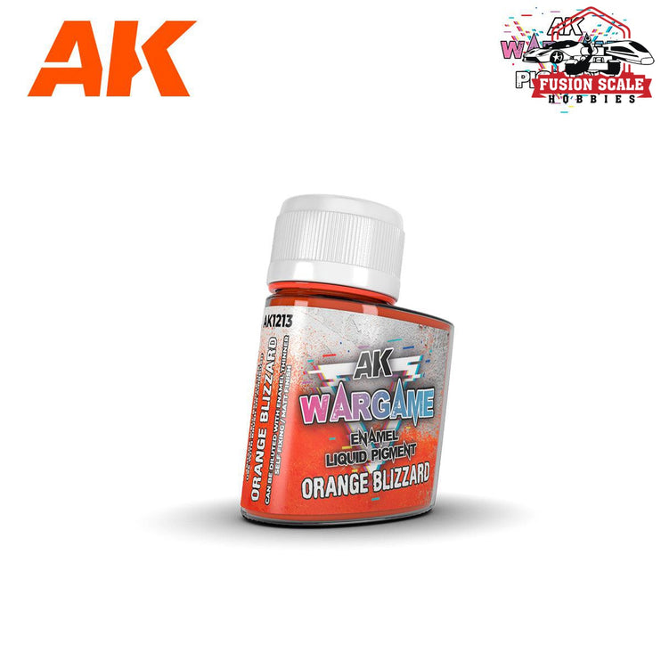 AK Interactive Wargame Enamel Liquid Pigments Orange Blizzard 35ml. - Fusion Scale Hobbies