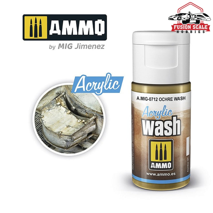 Ammo Mig Ochre Acrylic Wash - Fusion Scale Hobbies