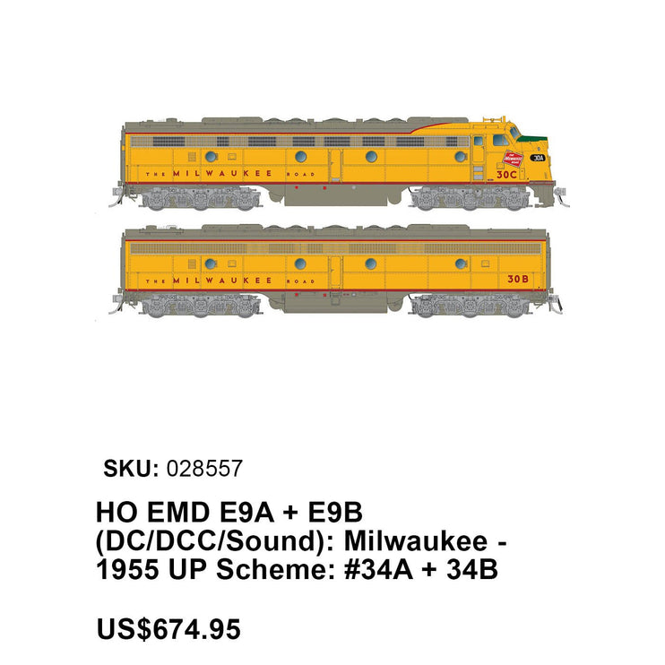 Rapido HO Scale Milw E8a/B Snd #34a/B