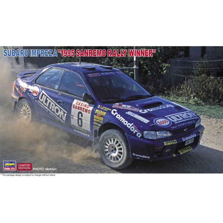 Hasegawa 1/24 Subaru Impreza "1995 Sanremo Rally Winner"