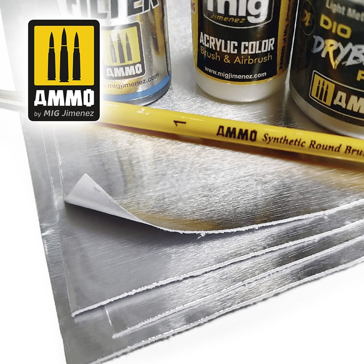 Ammo Mig Adhesive Aluminium Sheets (280x195 mm) - Fusion Scale Hobbies