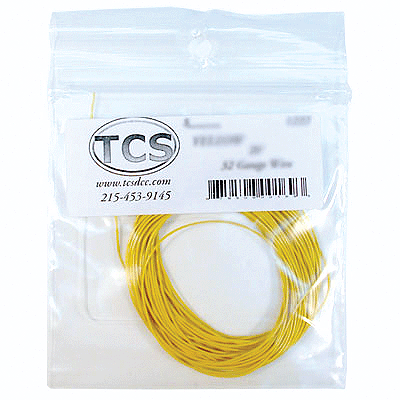 Train Control Systems 32 AWG Yellow Wire 20'