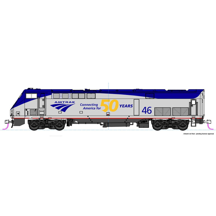 Kato HO Scale P42 Amtrak Phase V Late #46 50th Anniversary Logo With Esu LokSound Sound and DCC Decoders