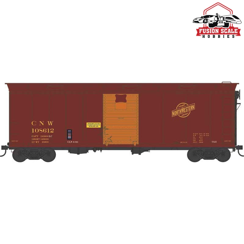 Bowser HO Scale Chicago & NorthWestern w/hatches #108612 Blt. 9-49 40ft Box Car - Fusion Scale Hobbies