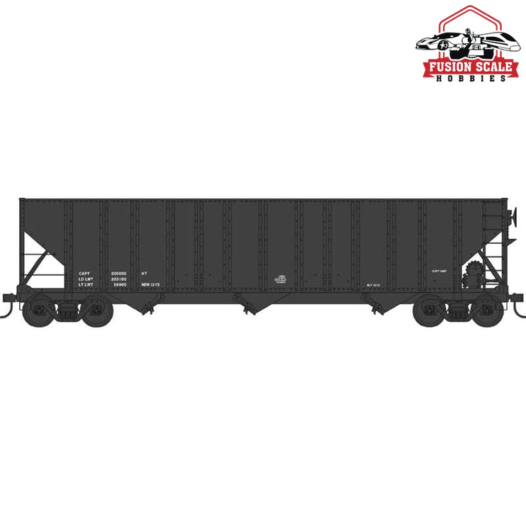 Bowser HO Dimensional Data only black car Blt. 12-72 H-430 100 Ton Hopper Car - Fusion Scale Hobbies