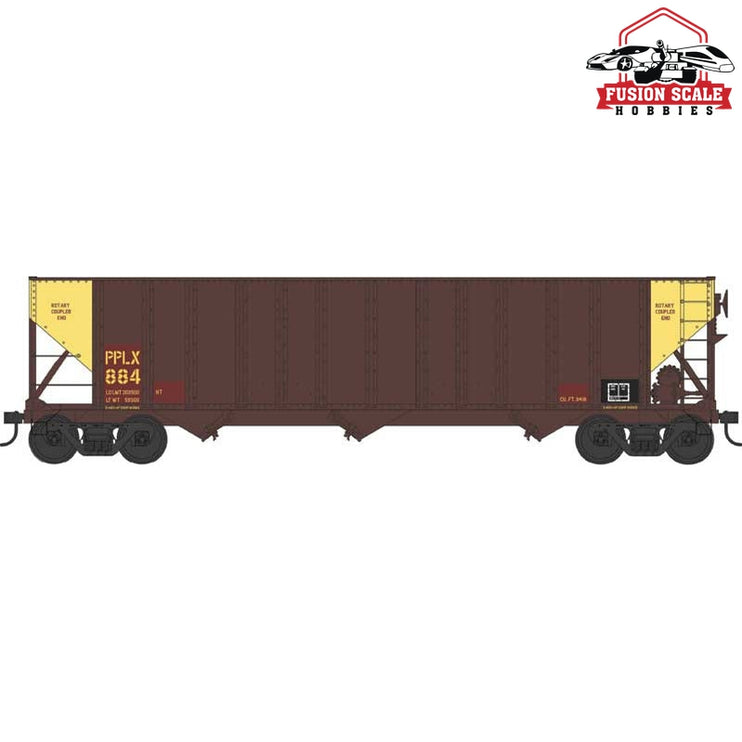 Bowser HO PPLX Both ends yellow #884 Blt. 11-72 H-430 100 Ton Hopper Car - Fusion Scale Hobbies