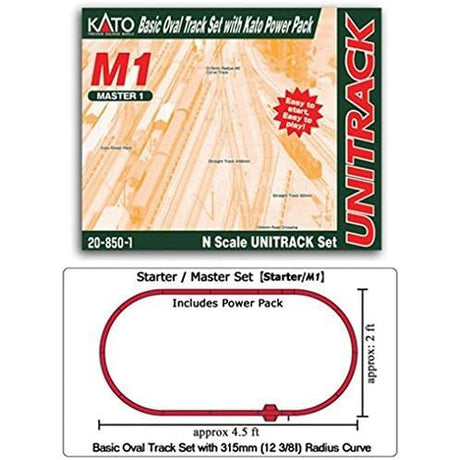 Kato N Scale M1 Basic Oval Track Set w/ Power Pack