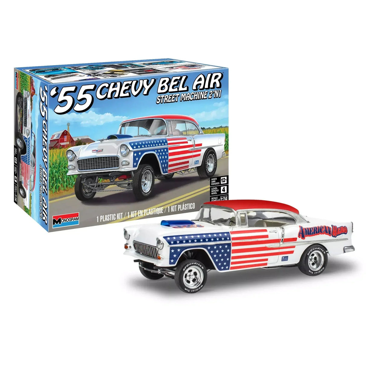 Revell 55 Chevy Bel Air Street Machine 2n1 Skill 4