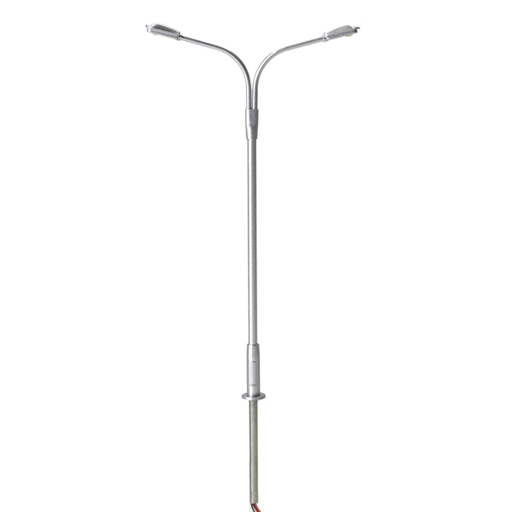 Atlas N Scale Double Arm Streetlight Silver Cool White Led (3-Pack)