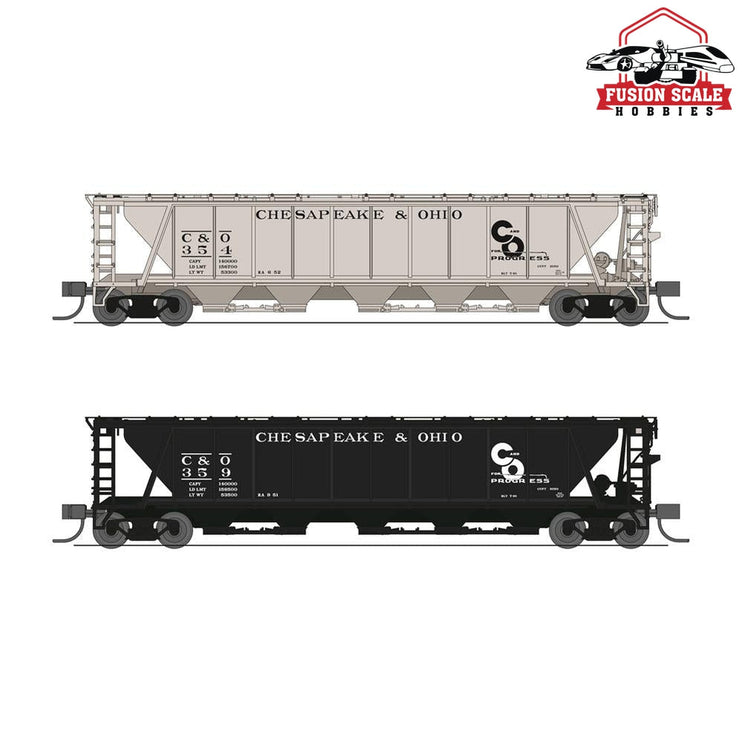 Broadway Limited N H32 Covered Hopper 2pk C&O Variety