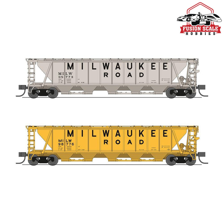 Broadway Limited N H32 Covered Hopper 2pk Milw.Rd./gry