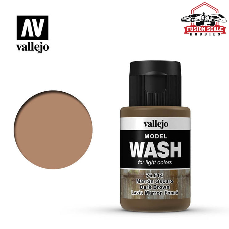 Vallejo Model Wash Dark Brown 35ml Bottle VLJ76514