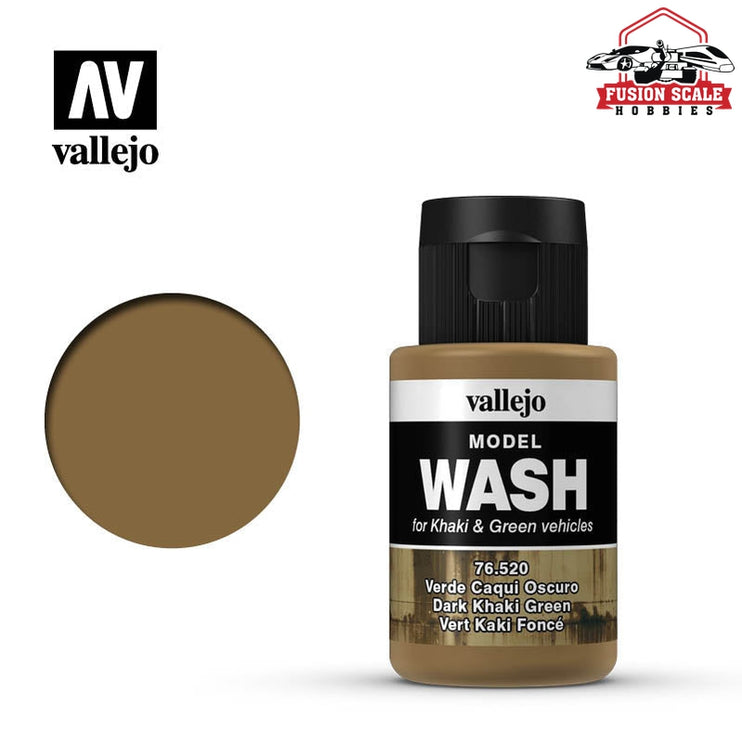 Vallejo Model Wash Dark Khaki Green 35ml Bottle VLJ76520