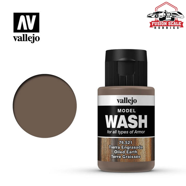 Vallejo Model Wash Oiled Earth 35ml Bottle VLJ76521