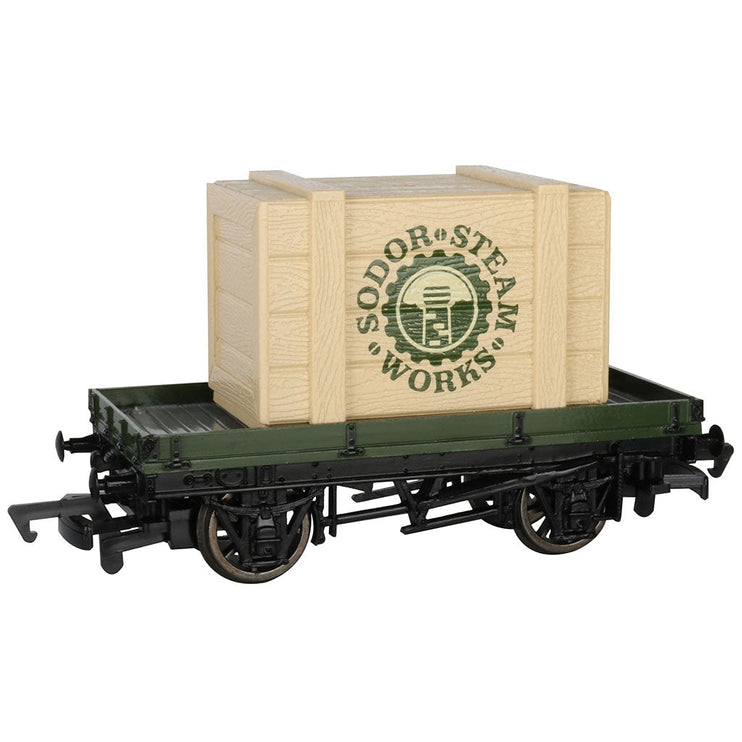 Bachmann HO TTT Plank Wagon w/Sodor Steam Works Crate