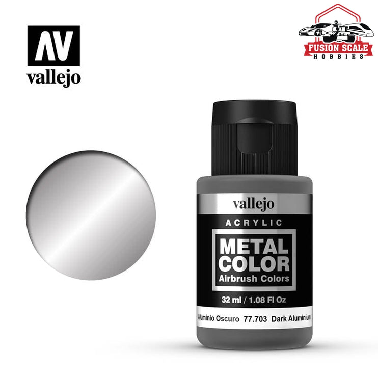 Vallejo Metal Color Dark Aluminum 32ml Bottle VLJ77703