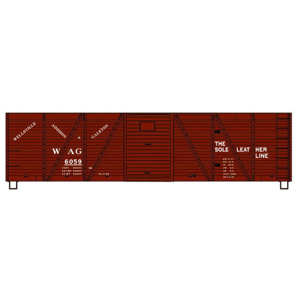 Accurail 81601 HO Wellsville Addison & Galeton 40' Single Sheath 6-Panel Boxcar