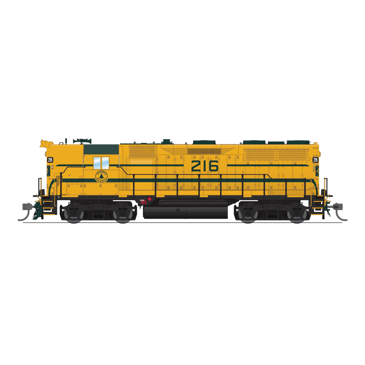 Broadway Limited HO Scale EMD GP35 Conway Scenic #216 Yellow & Green Paragon4 Sound/DC/DCC HO (Conway Scenic Railway Exclusive)