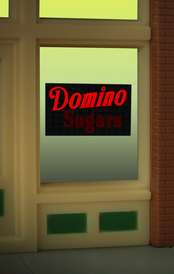 Miller Engineering Domino Window Sign  (HO/O)