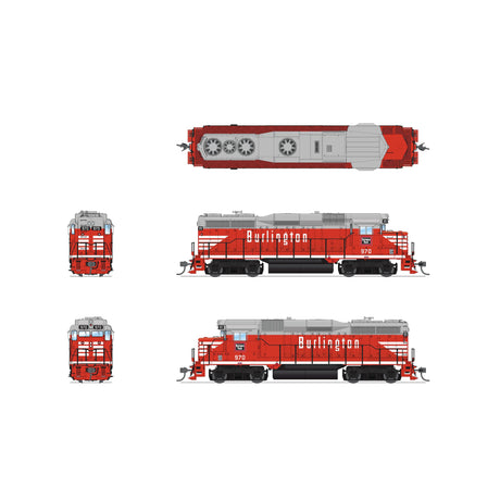 Broadway Limited HO Scale EMD GP30 CBQ 970 Chinese Red Paragon4 Sound/DC/DCC HO