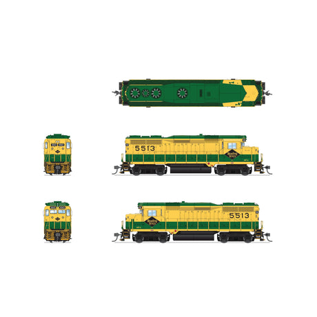 Broadway Limited HO Scale EMD GP30 RDG 5520 Green & Yellow Paragon4 Sound/DC/DCC HO
