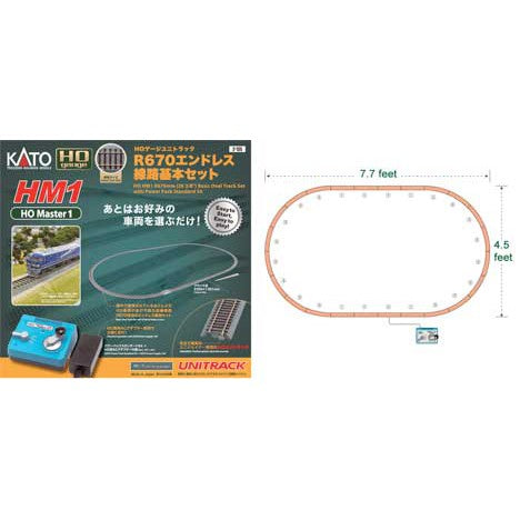 Kato HO Scale HM1 Basic Track Oval w/Power Pack SX Unitrack Set